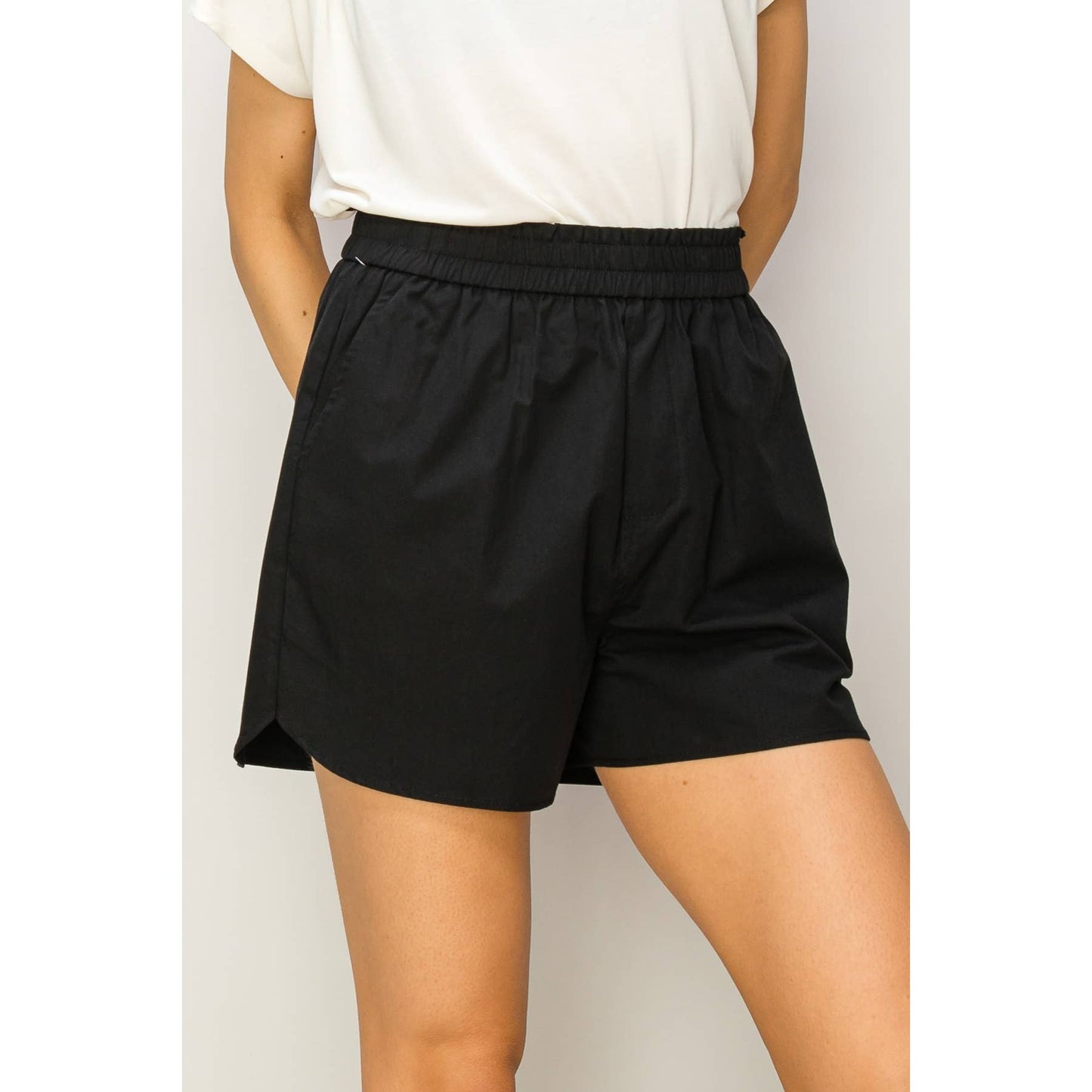 POPLIN HIGH WAIST SHORTS