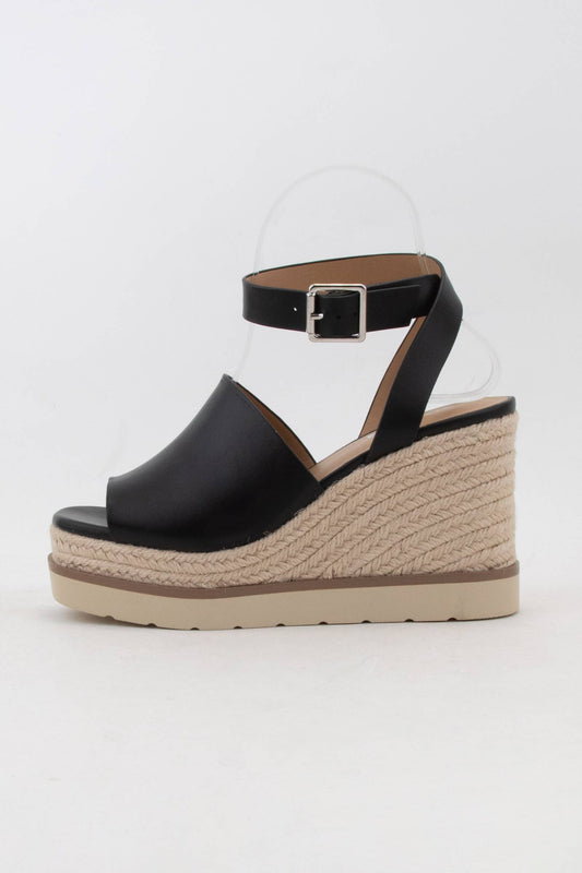 STELLA ESPADRILLES PLATFORM WEDGE HEEL PEEP TOE SANDAL