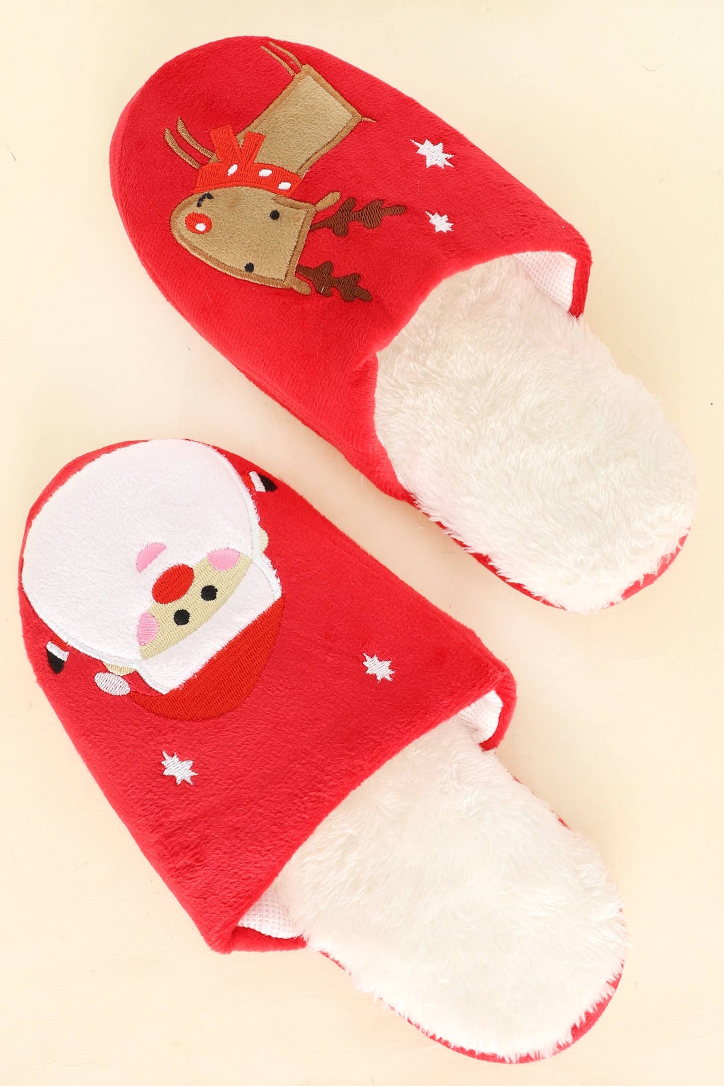 Christmas Suedette Faux Fur Lined Slippers