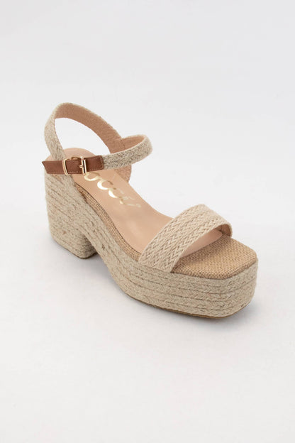 RIMA ESPADRILLES WRAPPED CHUNKY PLATFORM HEELED SANDAL