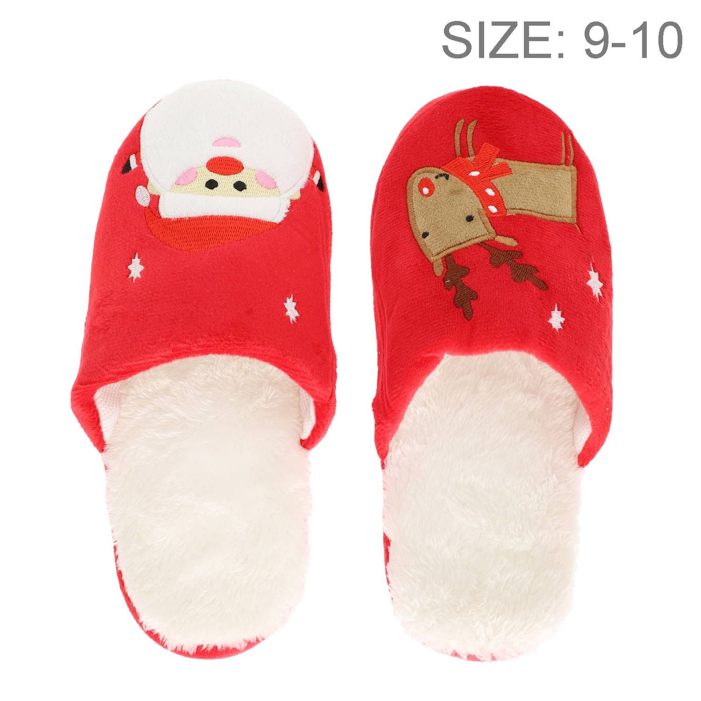 Christmas Suedette Faux Fur Lined Slippers